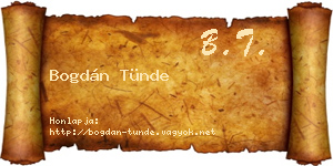 Bogdán Tünde névjegykártya