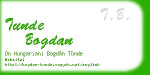 tunde bogdan business card