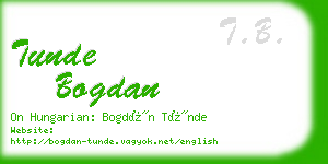 tunde bogdan business card